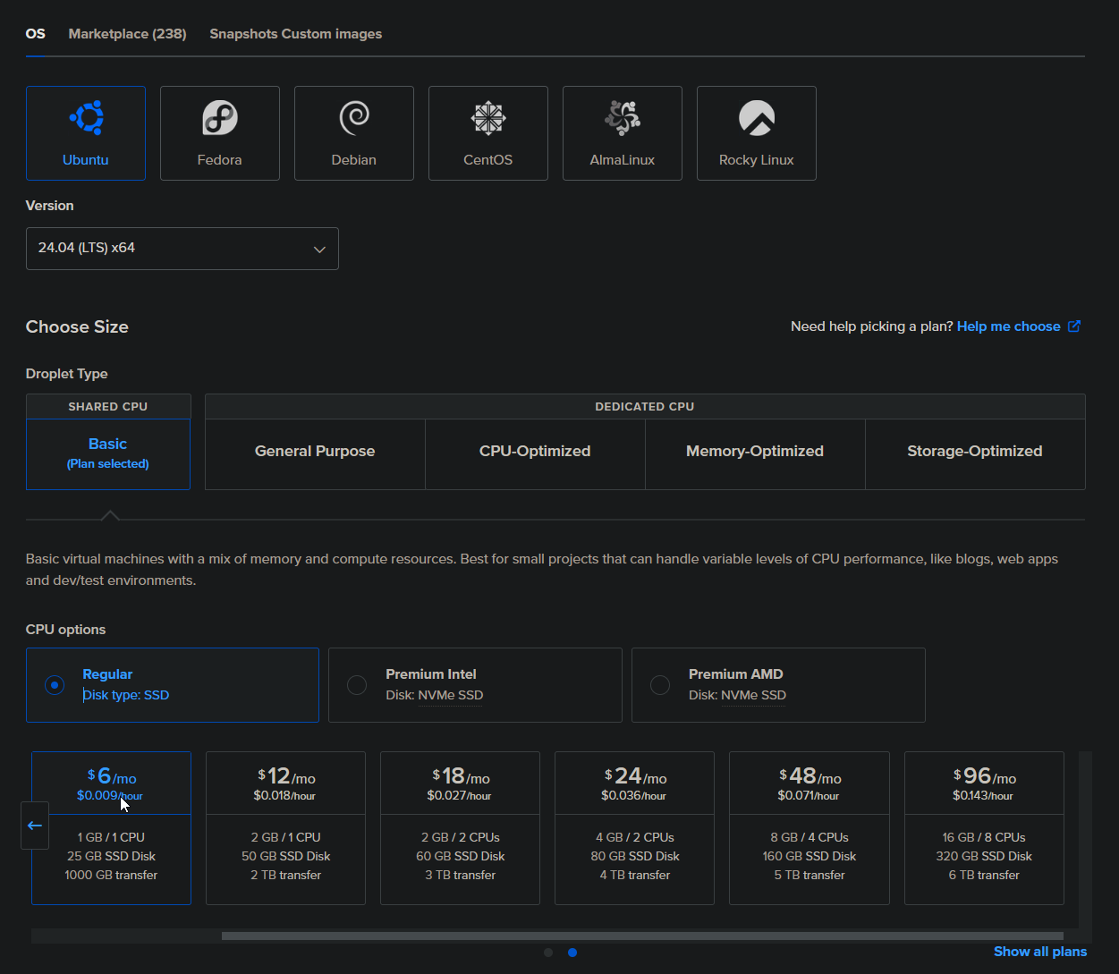 OS and Plan Settings